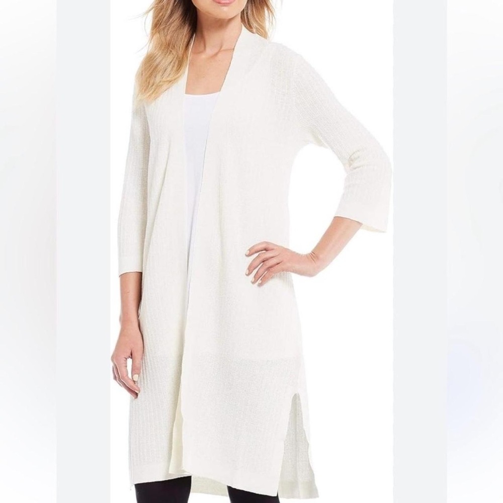 EILEEN FISHER Organic Linen Long Cardigan Size Medium